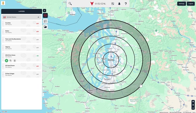 Create a radius zone 8