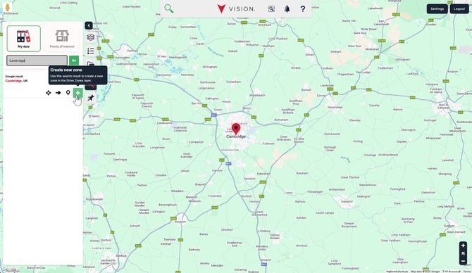 Create a drive distance zone 2