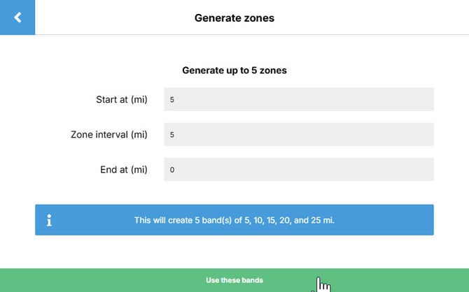 Create a drive distance zone 4