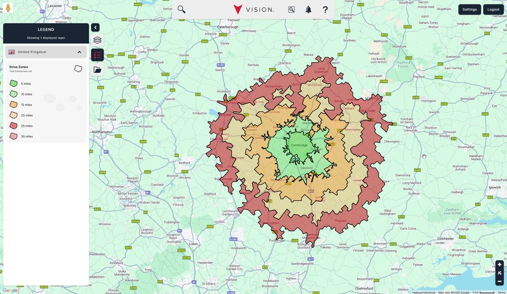 Create a Drive Distance Zone