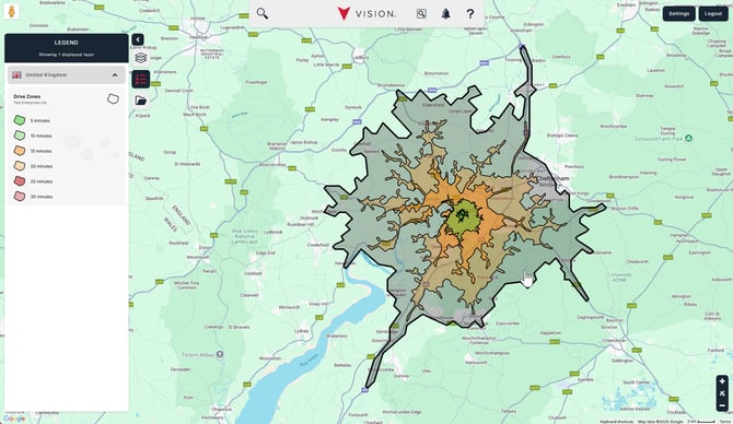 Create a drive time zone 6-1