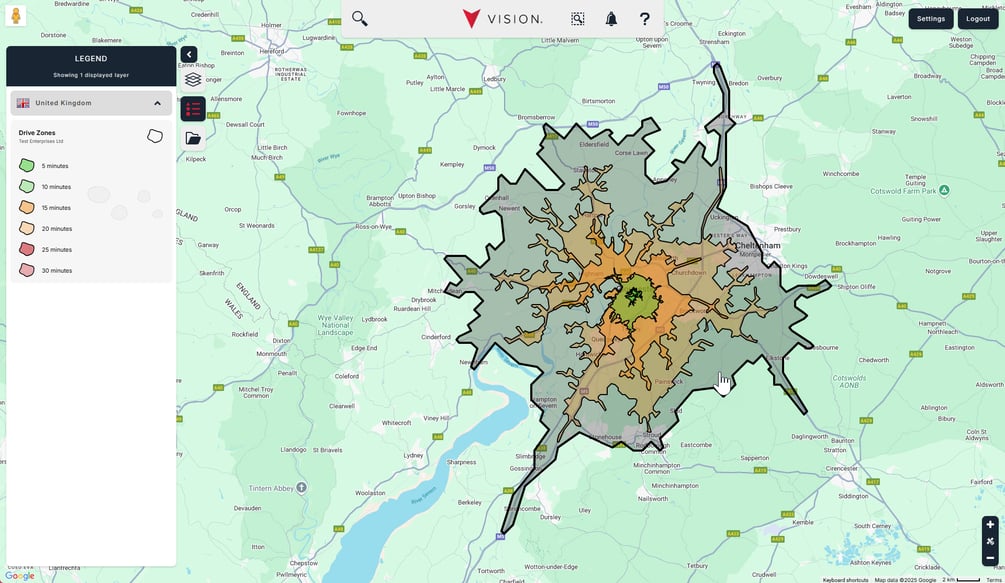 Create a drive time zone
