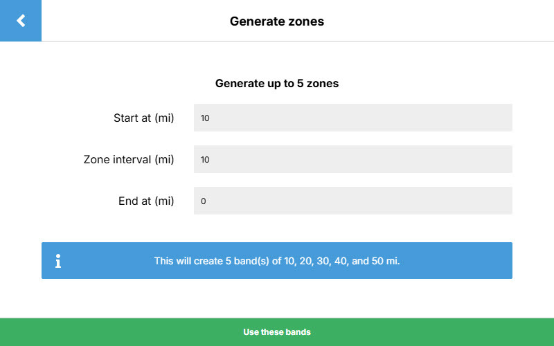 Create a Radius Zone