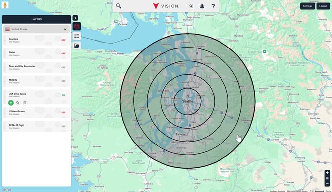 Create a radius zone 7