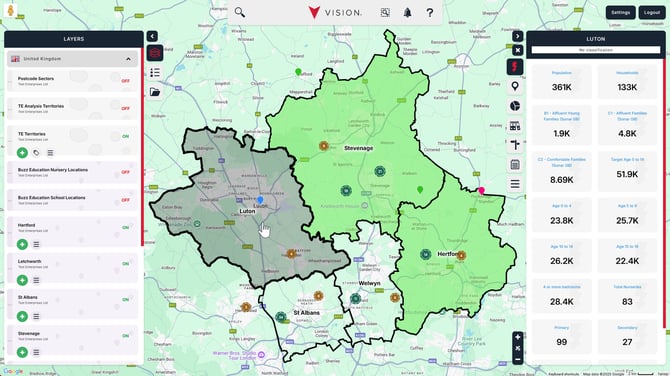 Displaying data in vision 3