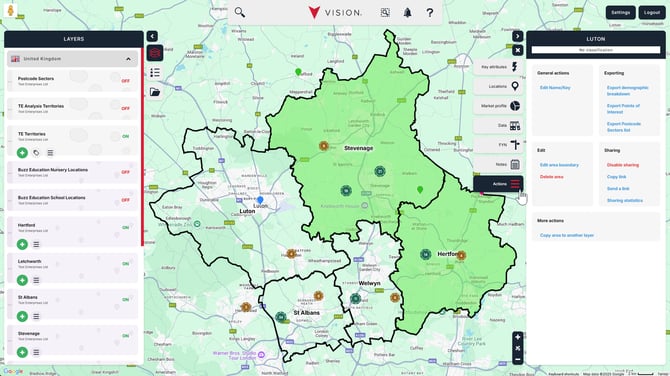 Displaying data in vision 6