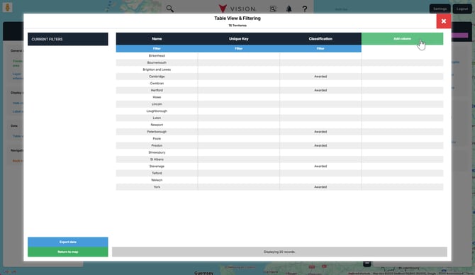 Export my area layer attributes 1