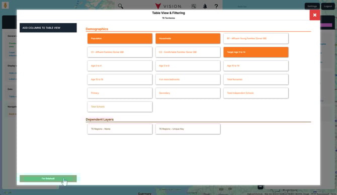 Export my area layer attributes 2